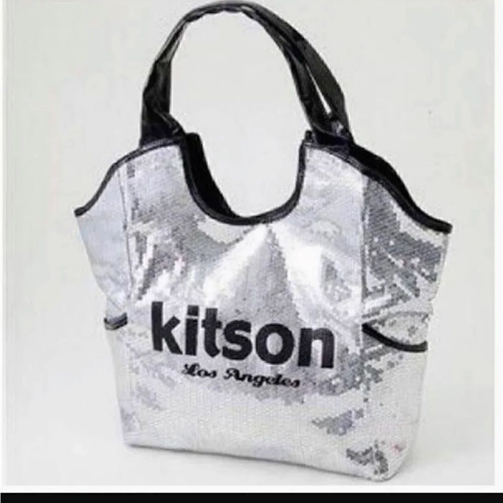 Kitson silver sequin tote bag/purse bling y2k deadstock